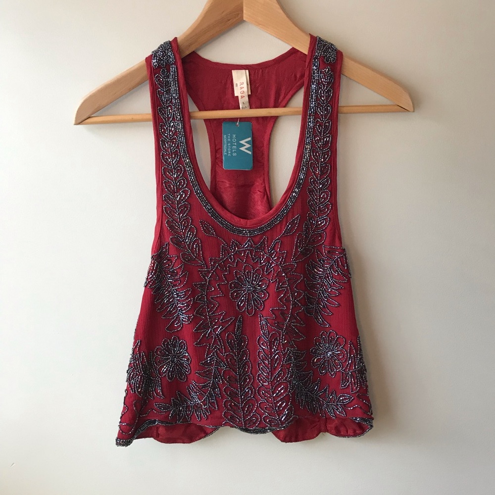 Red Beaded Top - Picture 8 of 8